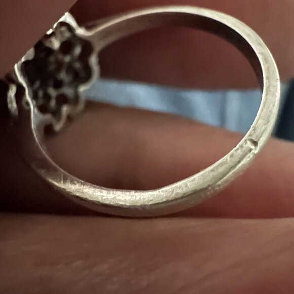 VTG Accent Ring Size 6 Purple Amethyst Gem Blooming‎ Flower 925 Sterling 2.1g - Picture 12 of 12